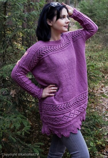 Poncho Strickanleitung - Oversize Pullover Für Den Frühling - GR. 36 - 42 - Bild 4