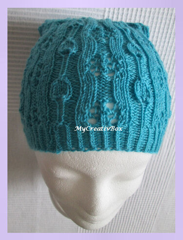 Sommerbeanie "Blüten & Blätter" - Ku 50-54 - Stricken