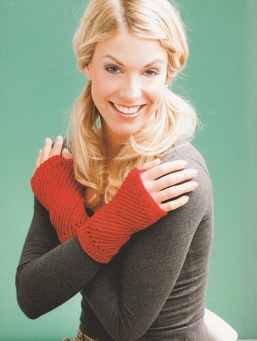 Strickanleitung Beinstulpe  und Pulswärmer „Lady in red“ - Bild 2