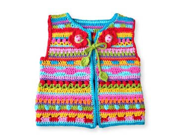 Häkelweste kunterbunt - Häkelanleitung in 2 Größen - Bild 6