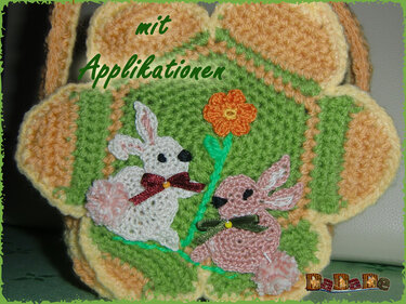 zuerst Osterkörbchen mit Hase, dann kleine Tasche, - gehäkelt von Dadade  - Häkeln