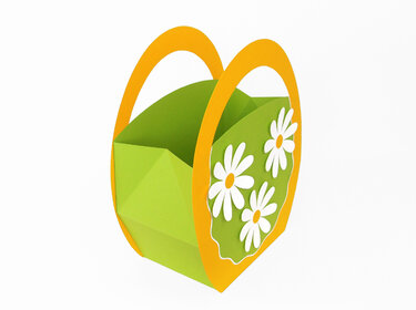 Geschenktasche mit Margeriten – Bastelvorlagen und Anleitung - Basteln
