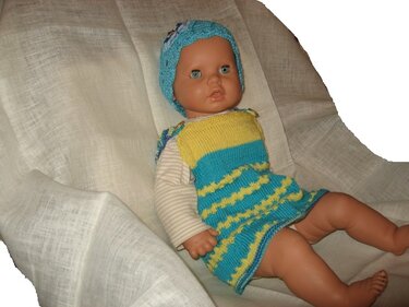 Baumwoll – Sommerhängerchen, Größe 62 – 68  -  2 bis 4 Monate - Stricken