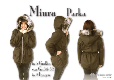 Miura *** E-Book Pdf-Datei Parka Mantel Kapuzenjacke Anleitung mit Schnitt in 5 Größen, 2 Längen handmade with by Love firstloungeberlin - Bild 3