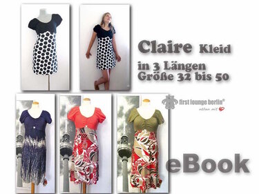 Roxy&Claire  Shirt und Jerseyleid - Kleid in 10 Größen von 32 bis 50 Nähanleitung mit Schnittmuster Design von firstloungeberlin