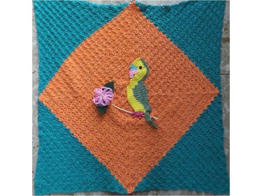 Decke und Vorhang "Wellensittich" zum Häkeln