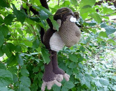 grosses knuddeliges Kuscheltier Affe Leo  - Häkeln