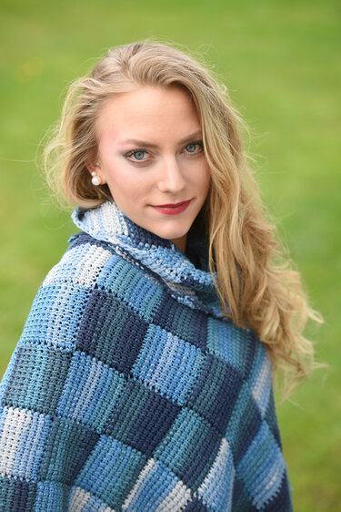 Poncho Ragusa tunesisch gehäkelt Entrelac - Häkeln