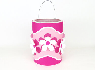 Rosa St. Martins-Laterne mit Blumen – Bastelanleitung und Vorlagen