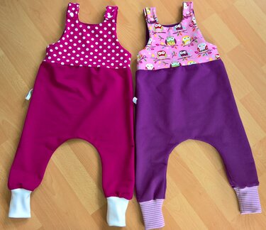 Latzhose / Strampler, Größen 86/92 und 98/104 - Nähen