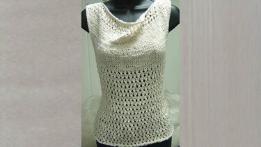Strickanleitung Sommer-Top mit Wasserfall-Kragen