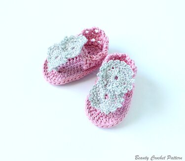 Baby Girl Flip Flop Sandals - Crochet