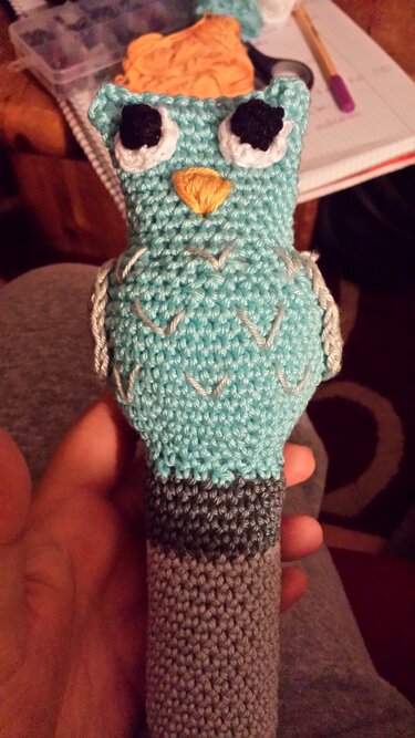 Häkelanleitung Eulenrassel