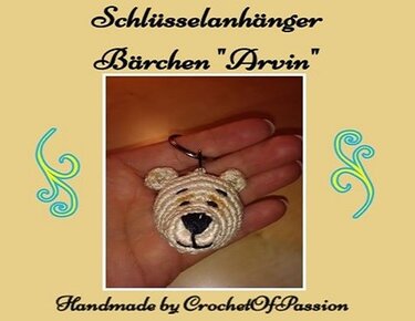 Schlüsselanhänger Bärchen "Arvin" - Häkelanleitung