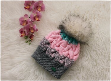 Strickanleitung Mütze mit großen Zöpfen ++Diva++ alle Größen - Bild 6