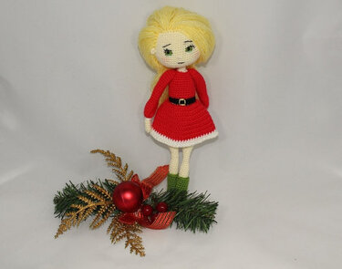 Christmas Girl Amigurumi Crochet PDF Pattern