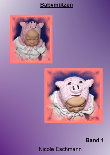 Babymütze 50 / 56 Schweinchen - Bild 2