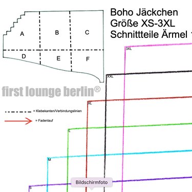 Boho *** E-Book Wende Jacke Blazer in 7 Größen XS-3XL Schnittmuster & Nähanleitung - Nähen für Anfänger DIY Design von firstloungeberlin - Bild 7