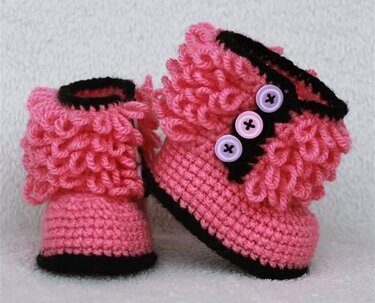 Häkelanleitung Boots 0-6 Monate + bis Größe 48 Monate möglich