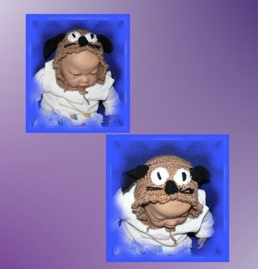 Baby Mütze 50/56 Hund - Häkeln