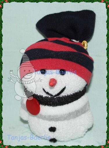 Süßer Schneemann aus der Socke - Basteln