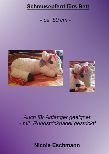 Schmuse Pferd 50 cm - gestrickt mit Rundstricknadel - Bild 4