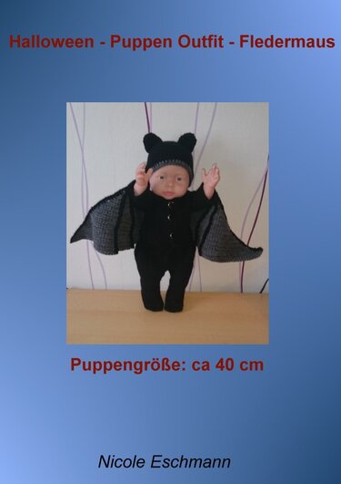 Puppen Outfit Halloween Fledermaus Puppengröße: ca 40 cm - Bild 3