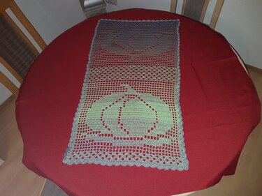 Tischdecke/ Läufer Kürbis 88x48 cm, Größe anpassbar,Häkelanleitung - Bild 3