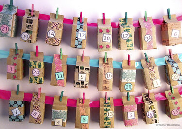 Adventskalender „Geschenkboxen“ aus WC-Papier-Rollen, Upcycling, Recycling - Bild 5