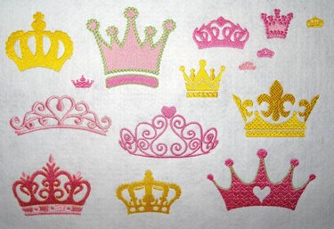 Stickdatei Kronen Krone Prinzessin - Sticken
