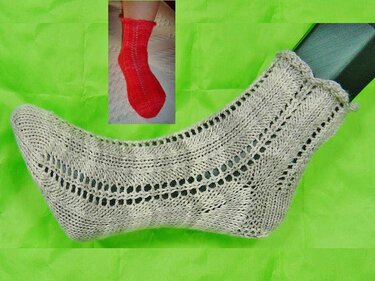 Relax-Socken (m/w)  6-f. in einfachem Ajourmuster - Strickanleitung - Bild 9