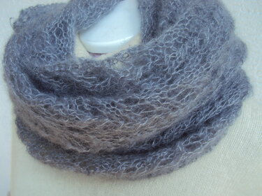 Lace Schal aus Kid-Silk in Grau - Stricken