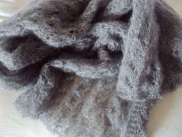 Lace Schal aus Kid-Silk in Grau - Bild 5