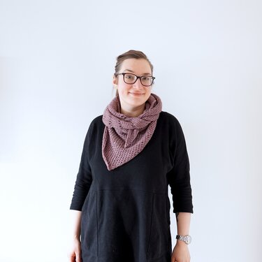 Pattern Tunisian Crochet Triangle Shawl "Schoeneberg"