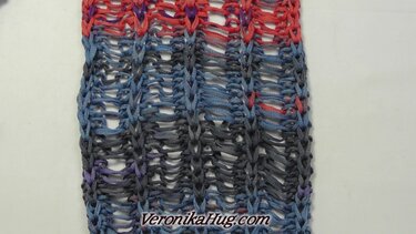 Schal "Neapel" mit Fallmaschen ( mit der Knooking-Nadel geknookt 