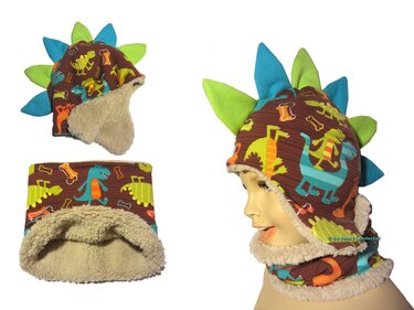 Dinomütze/Drachenmütze & Loopschal - Schnittmuster und Nähanleitung - Bild 2