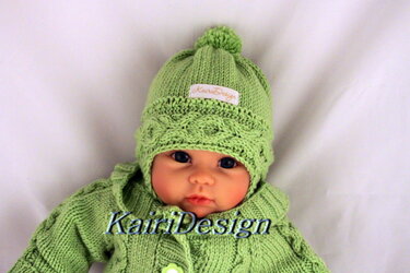 Baby hat knitting pattern 40/42 or 22" baby doll