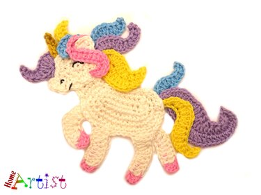 Unicorn crochet applique pattern