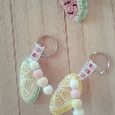 Schlüsselanhänger Melone - Häkeln