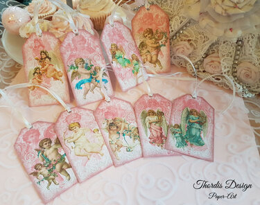 9 Geschenkanhänger, Tags, Vintage Engel - Basteln