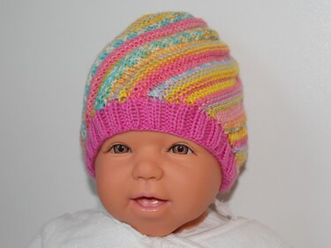 Strickanleitung Baby-Spiralmütze, Wirbelbeanie, 2 Größen, ca. 0-12 Monate - Bild 3