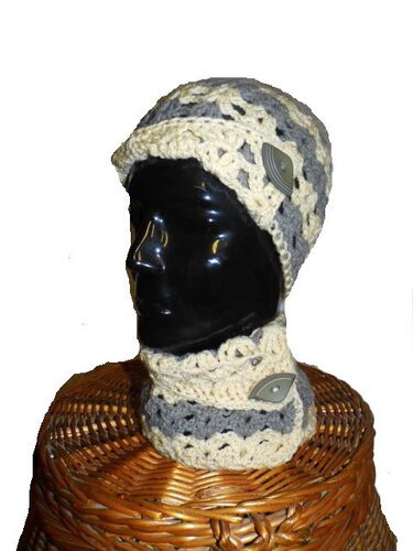 Häkelanleitung * WINTER-SET m. Krempe & Knopf * 4-teil Häkelset; HAUBE, SCHAL, Fäustlinge & Stulpen im Muschelmuster