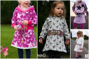 Hoodie Tunika Kleid Zoe Gr. 74 - 164 Schnittmuster E-Book - Nähen