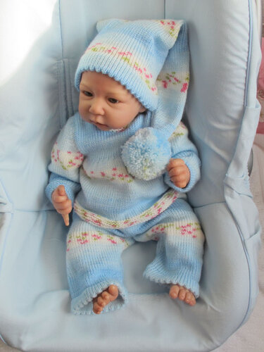 Strickanleitung Modell BUNT2 Gr. 50/54 3-teilig Babygarnitur - Bild 7