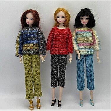 Häkelanleitung Hose und Pullover für Ankleidepuppen