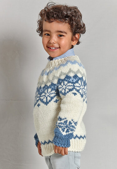 Set Mika: gestrickter Norwegerpulli und Rippenstrick-Schal - Bild 3