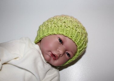 Strickanleitung Baby-Mütze, Babymütze, Wendemütze, 0 - 4 Monate - Bild 7