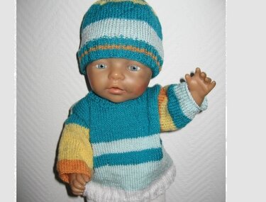 Sparpaket für Baby-Puppe Gr. 42 "Winterkollektion" - Stricken