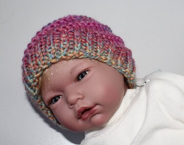 Strickanleitung Baby-Mütze, Babymütze, Wendemütze, 0 - 4 Monate - Bild 12