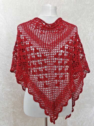 Crochet pattern triangle shawl, laceshawl Fuego